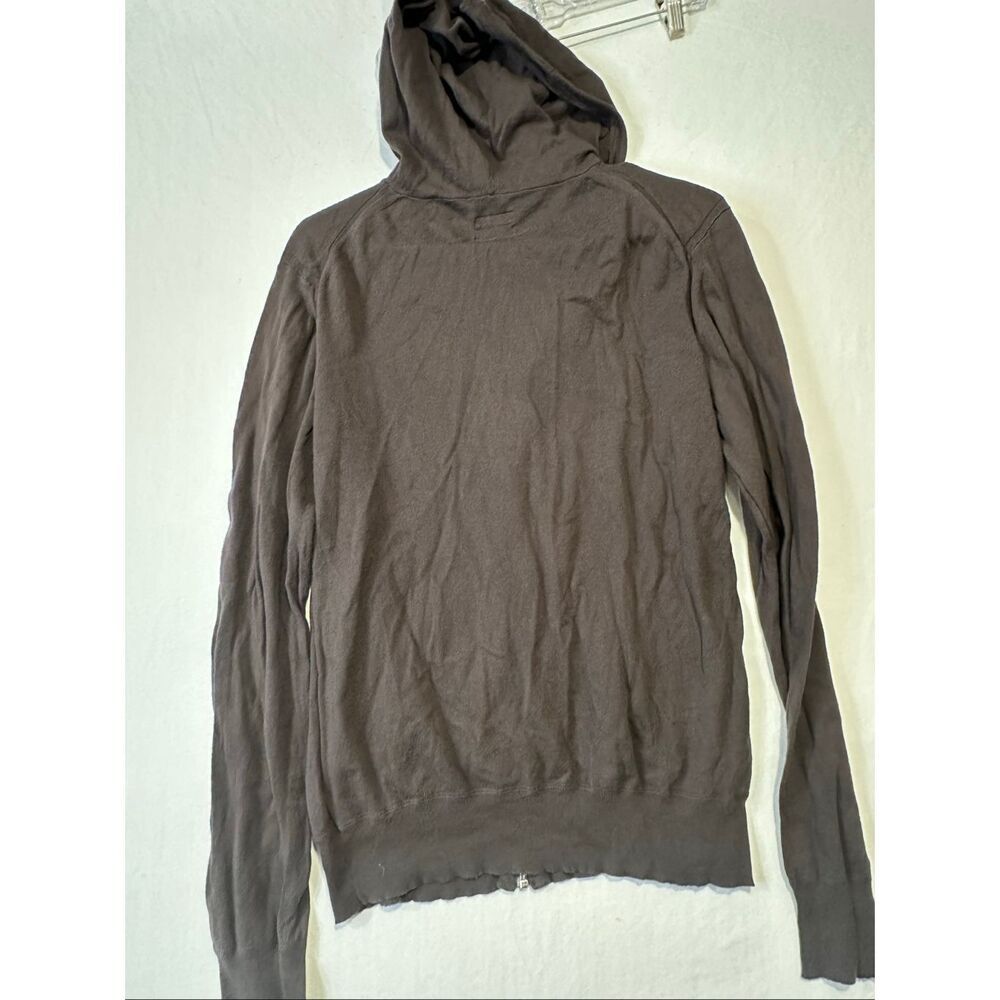 AllSaints Fritz Hoodie Full Zip Knit Sweatshirt Brown Lightweight Mens M - Picture 9 of 9
